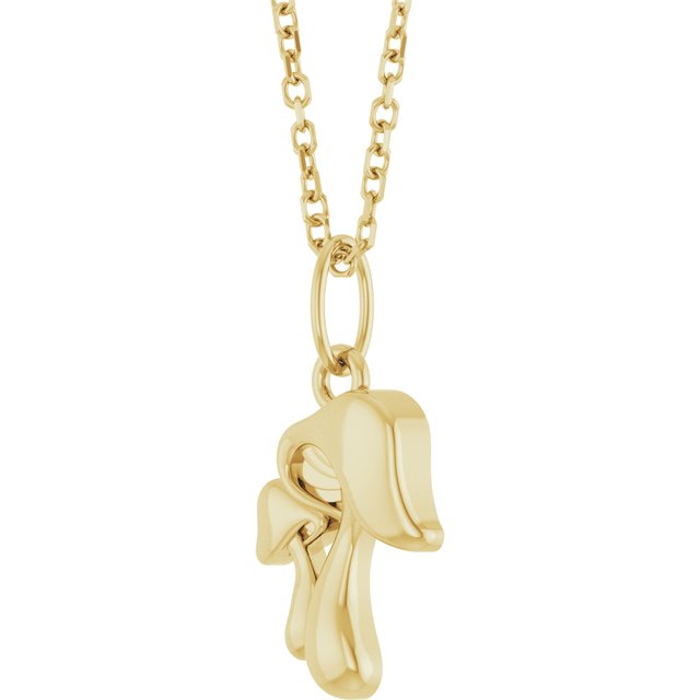 14K Yellow Mushroom 16-18' Necklace