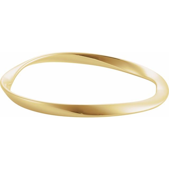 14K Yellow Wavy Bangle 7 1/2' Bracelet