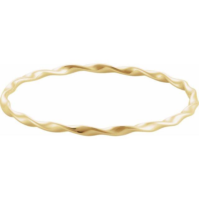 14K Yellow Twisted Bangle 7 1/2' Bracelet