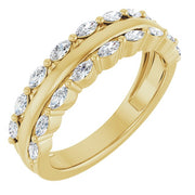 14K Yellow 1/2 CTW Natural Diamond Anniversary Band