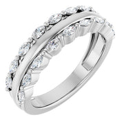 14K White 1/2 CTW Lab-Grown Diamond Anniversary Band