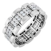 14K White 1 CTW Lab-Grown Diamond Band