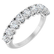 14k White 1 1/4 Ctw Lab-grown Diamond Anniversary Band