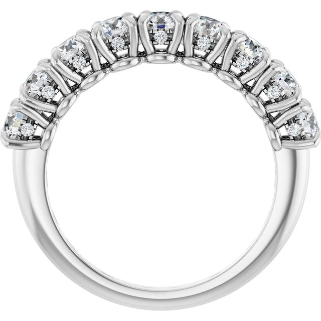14k White 1 1/4 Ctw Lab-grown Diamond Anniversary Band