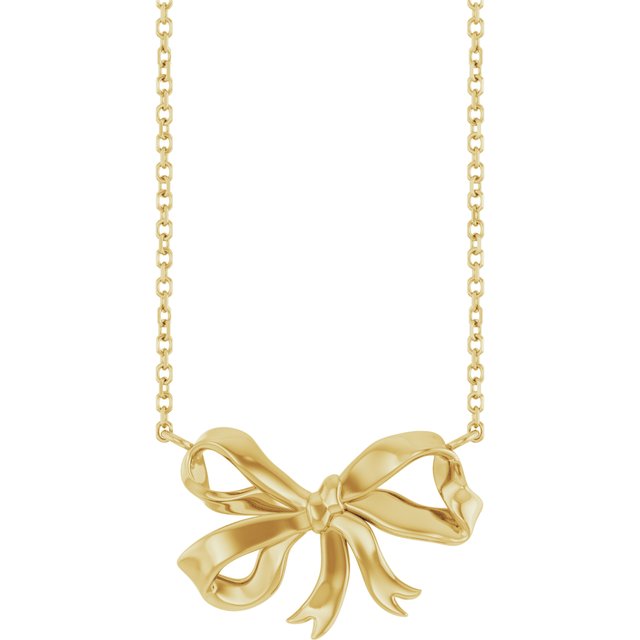 14K Yellow Freeform Bow 16' Necklace