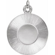 14k White Engravable Round Pendant