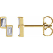 14K Yellow 1/4 CTW Natural Diamond Two-Stone Stud Earrings