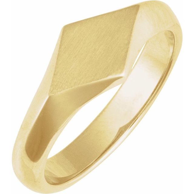 14K Yellow Geometric Signet Ring