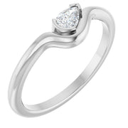 14K White 1/6 CT Natural Diamond Ring