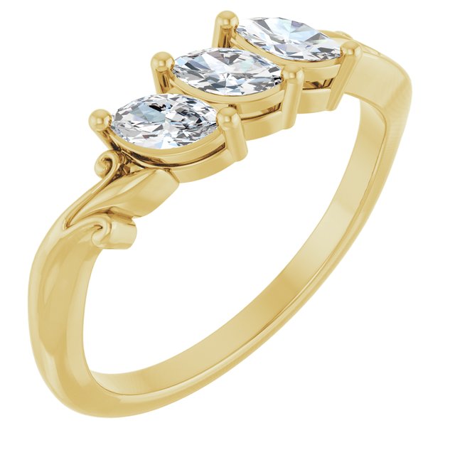 14K Yellow 1/2 CTW Natural Diamond Anniversary Band