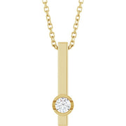 14K Yellow 1/10 Natural Diamond Bar 16-18' Necklace