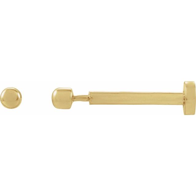 14K Yellow 1 Bead Stud Earrings