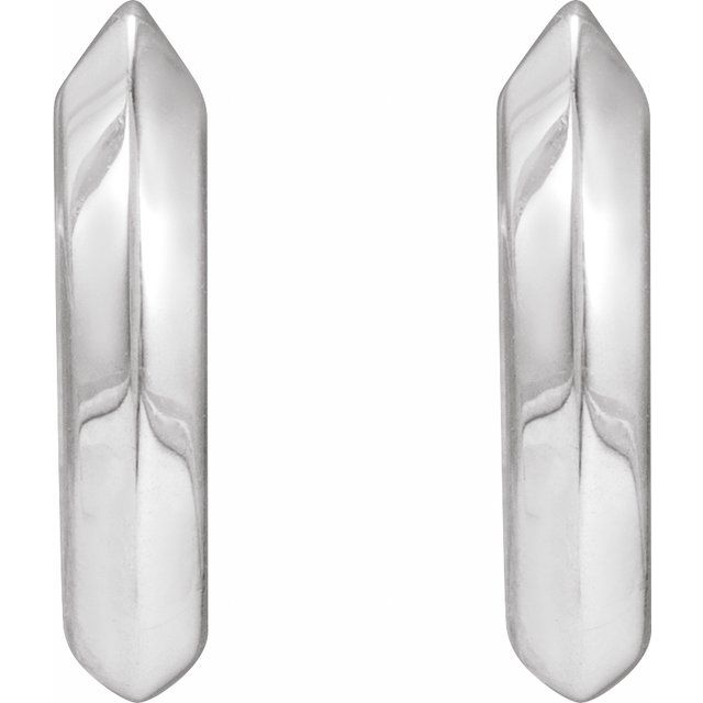 Sterling Silver Knife-Edge Hinge 10 mm Hoop Earrings