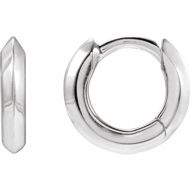 Sterling Silver Knife-Edge Hinge 10 mm Hoop Earring