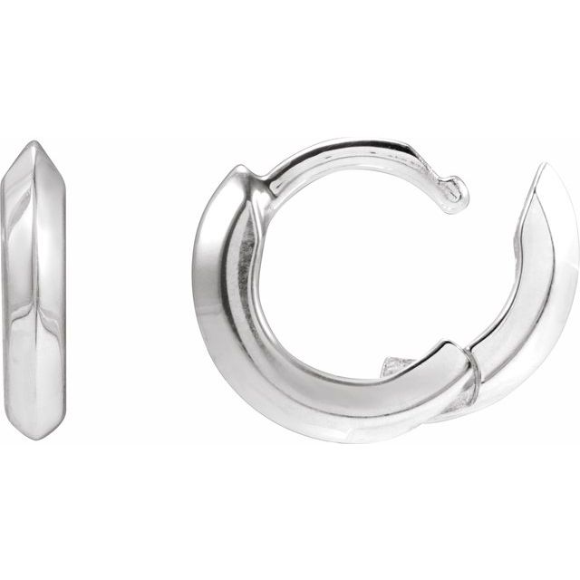 Sterling Silver Knife-Edge Hinge 10 mm Hoop Earring