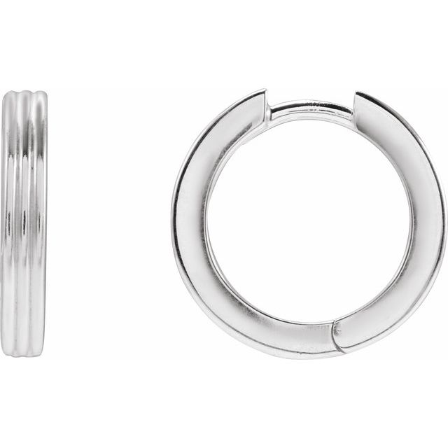 Sterling Silver Hinged 15 mm Huggie Hoop Earrings