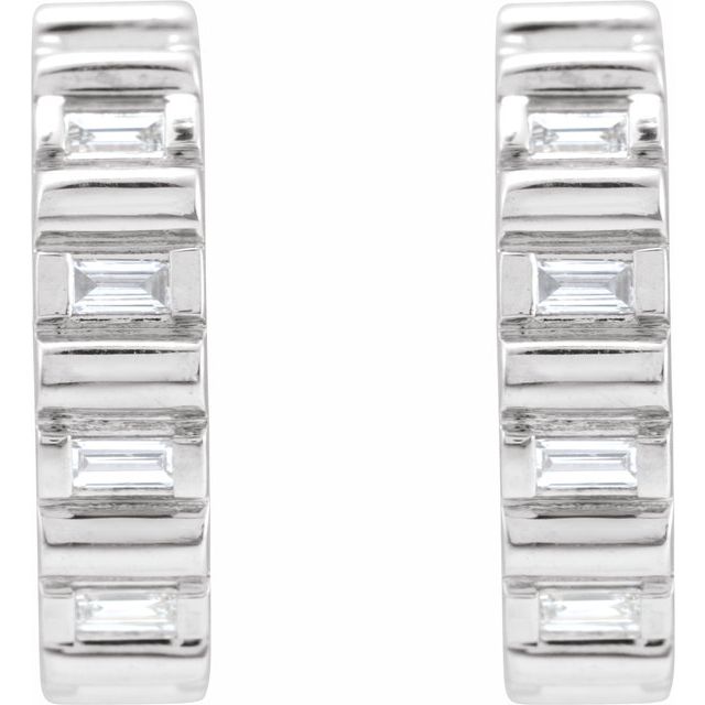 14K White 1/5 CTW Natural Diamond 11.6 mm Hoop Earrings