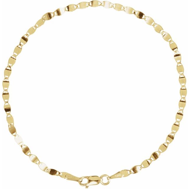 14K Yellow 2.7 mm Mirror 7 1/2' Chain
