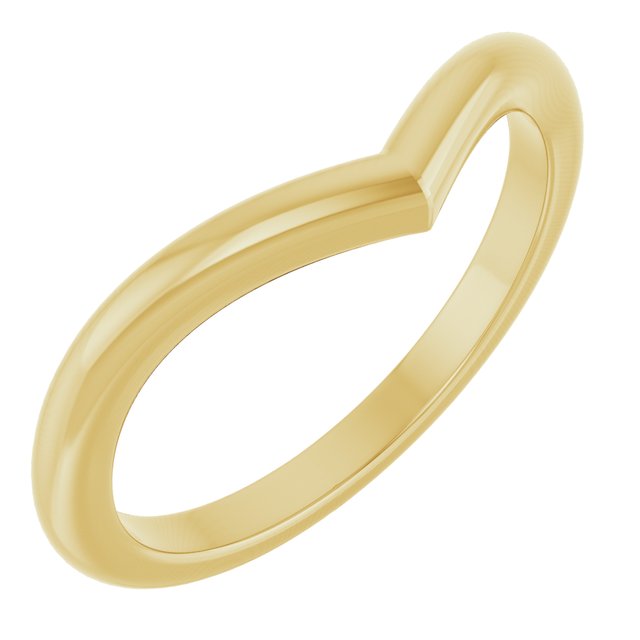 14K Yellow Band for 9x7 mm Emerald Ring