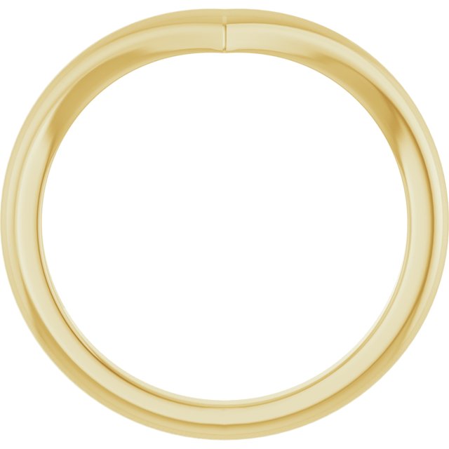 14K Yellow Band for 9x7 mm Emerald Ring