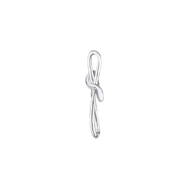 14K White Infinity-Inspired Cross Pendant