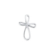 14K White Infinity-Inspired Cross Pendant