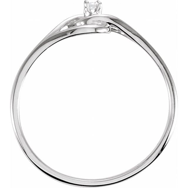 14k White .02 Ct Natural Diamond Ring