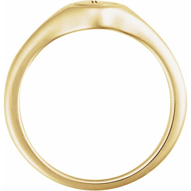 14K Yellow Engravable Round Signet Ring