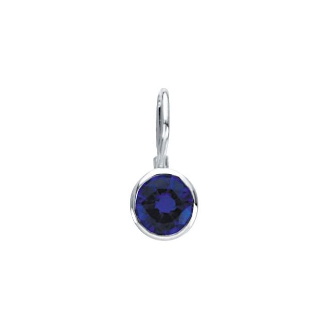 Sterling Silver Imitation Blue Sapphire Hook Charm/Pendant