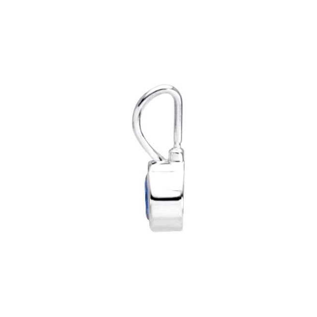 Sterling Silver Imitation Blue Sapphire Hook Charm/Pendant