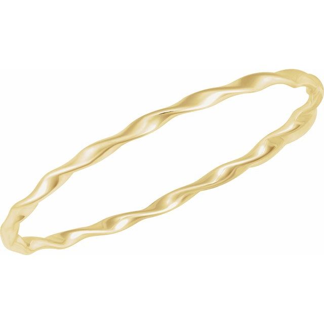 14K Yellow Twisted Bangle 7 1/2' Bracelet