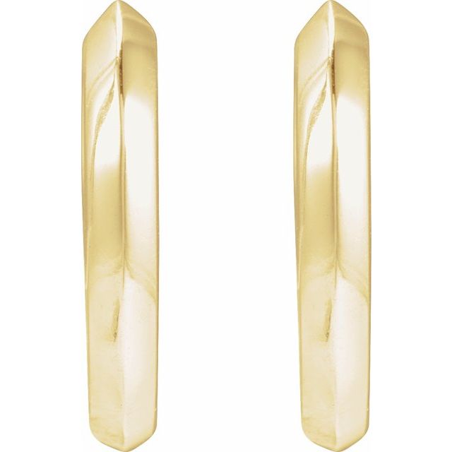 14K Yellow Knife-Edge Hinge 12.5 mm Hoop Earrings