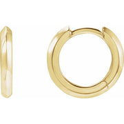 14K Yellow Knife-Edge Hinge 12.5 mm Hoop Earrings
