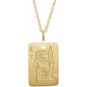 14K Yellow Playing Card 20' Necklace