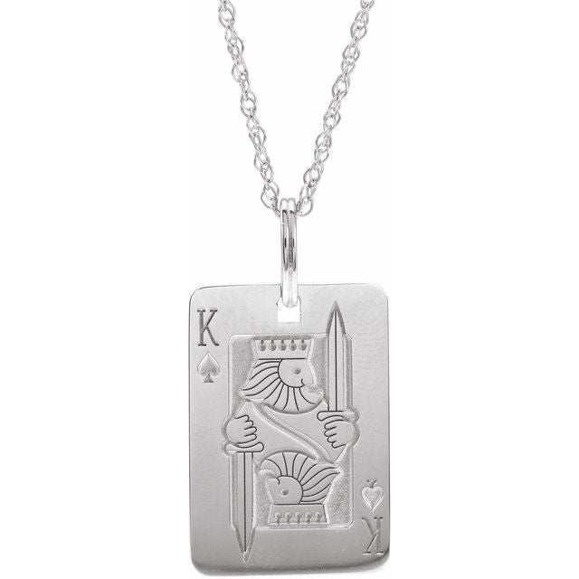 Sterling Silver Playing Card 20' Necklace