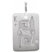 14K White Playing Card Pendant