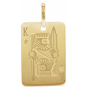 14K Yellow Playing Card Pendant