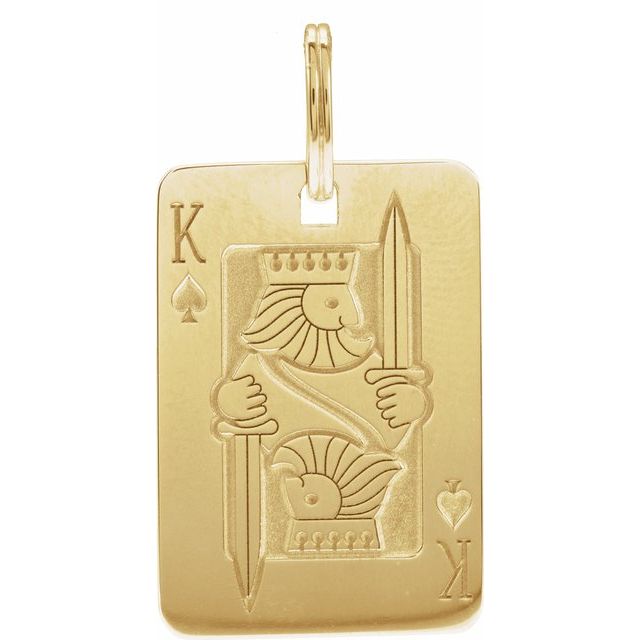 14K Yellow Playing Card Pendant