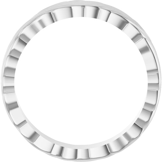 18K White 4.2 mm Patterned Band Size 7