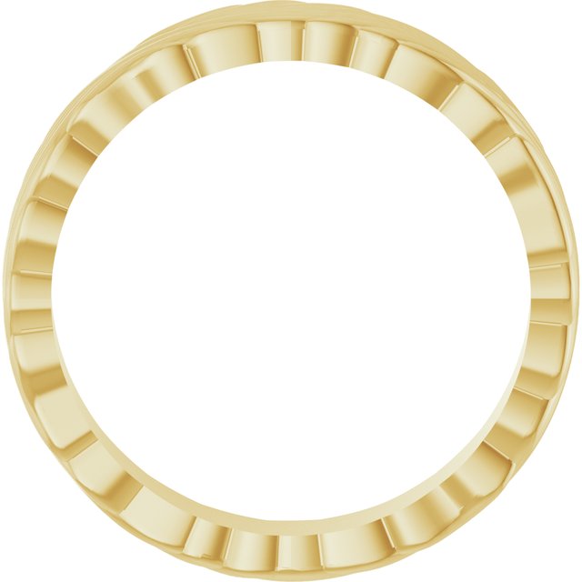 14K Yellow 4.2 mm Patterned Band Size 7