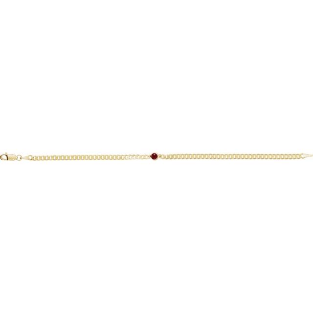 14K Yellow Lab-Grown Ruby Link 7' Bracelet