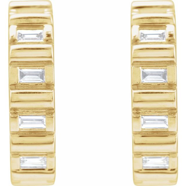 14K Yellow 1/5 CTW Natural Diamond 11.6 mm Hoop Earrings