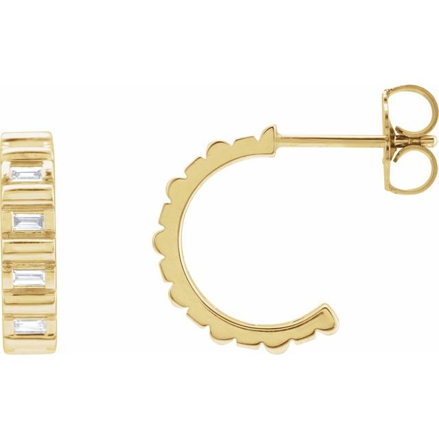 14K Yellow 1/5 CTW Natural Diamond 11.6 mm Hoop Earrings