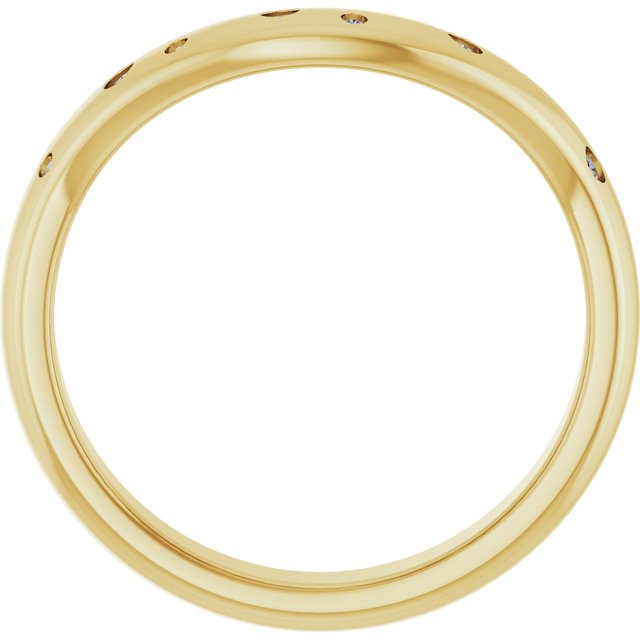 14K Yellow 1/10 CTW Lab-Grown Diamond Contour Band