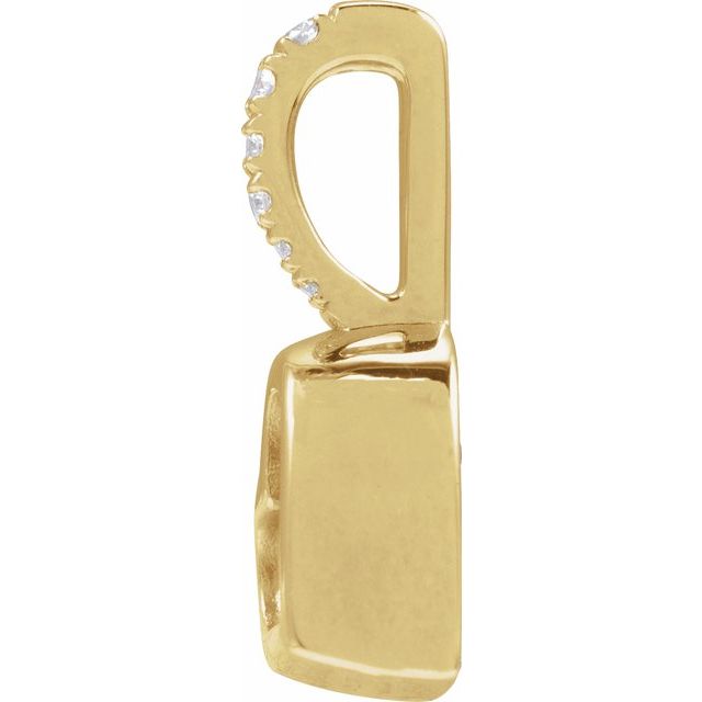 14K Yellow .03 Natural Diamond Engravable Heart Pendant
