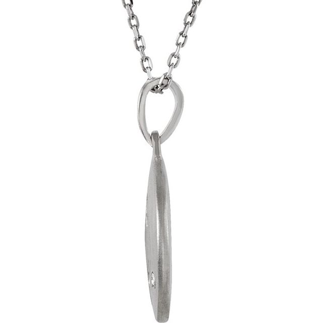 Sterling Silver .005 CT Natural Diamond Initial C 18' Necklace
