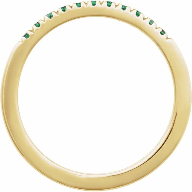 14K Yellow Natural Emerald Stackable Ring