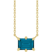 14K Yellow Natural London Blue Topaz 18' Necklace