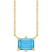 14K Yellow Natural Swiss Blue Topaz 18' Necklace