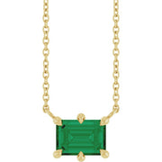 14K Yellow Lab-Grown Emerald 18' Necklace